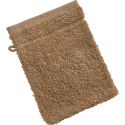 BecquetLot de 2 gants de toilette coton prélavé 420 g/m² CLAIRE - marron cappuccino