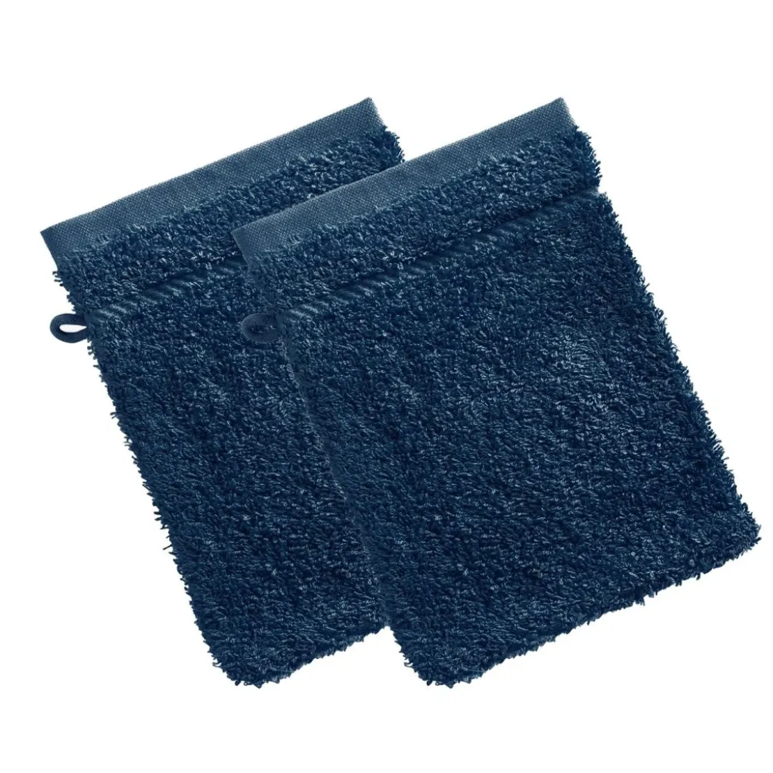 BecquetLot de 2 gants de toilette coton prélavé 420 g/m² CLAIRE - bleu marine