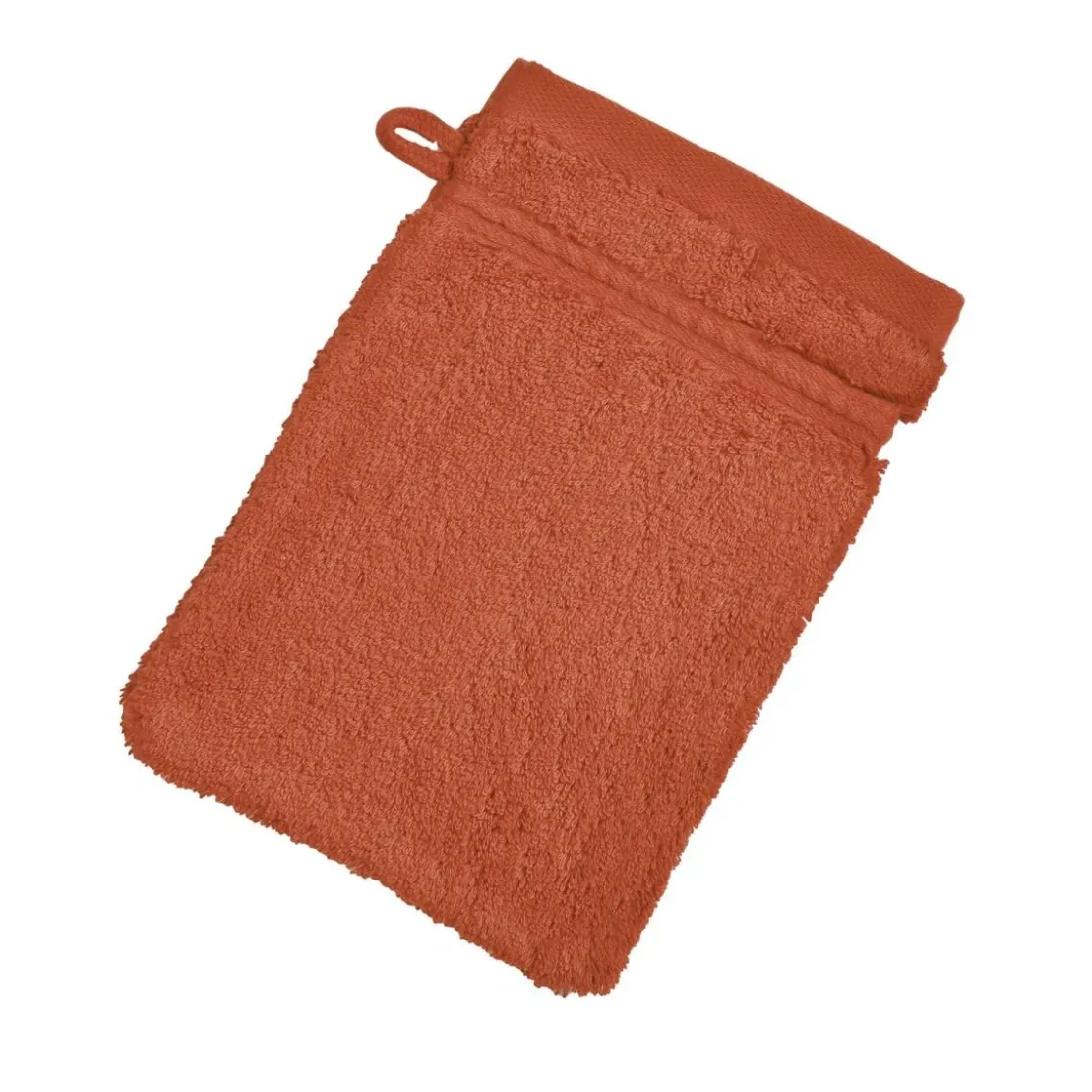 BecquetLot de 2 gants de toilette 600g/m² COTON EGYPTE - terracotta