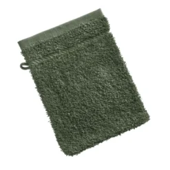 BecquetLot de 2 gants de toilette coton prélavé 420 g/m² CLAIRE - vert olive