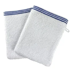 BecquetLot de 2 Gants de toilette en coton PHARE - blanc