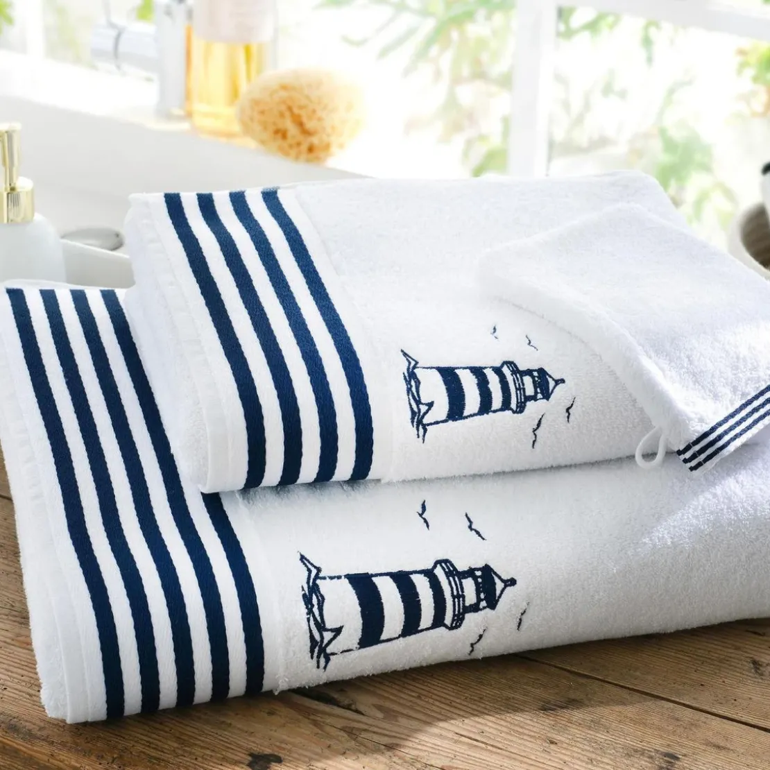 BecquetLot de 2 Gants de toilette en coton PHARE - blanc