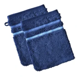 BecquetLot de 2 gants de toilette EXTRA SOFT - Bleu Marine
