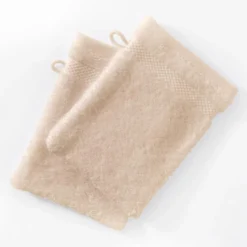 BecquetLot de 2 gants de toilette en coton 500g/m² ATLANTIQUE - beige sable