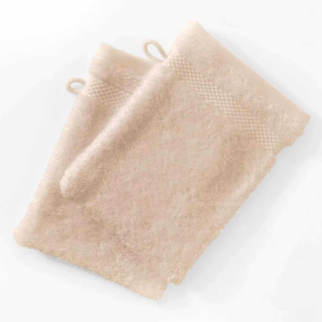 BecquetLot de 2 gants de toilette en coton 500g/m² ATLANTIQUE - beige sable
