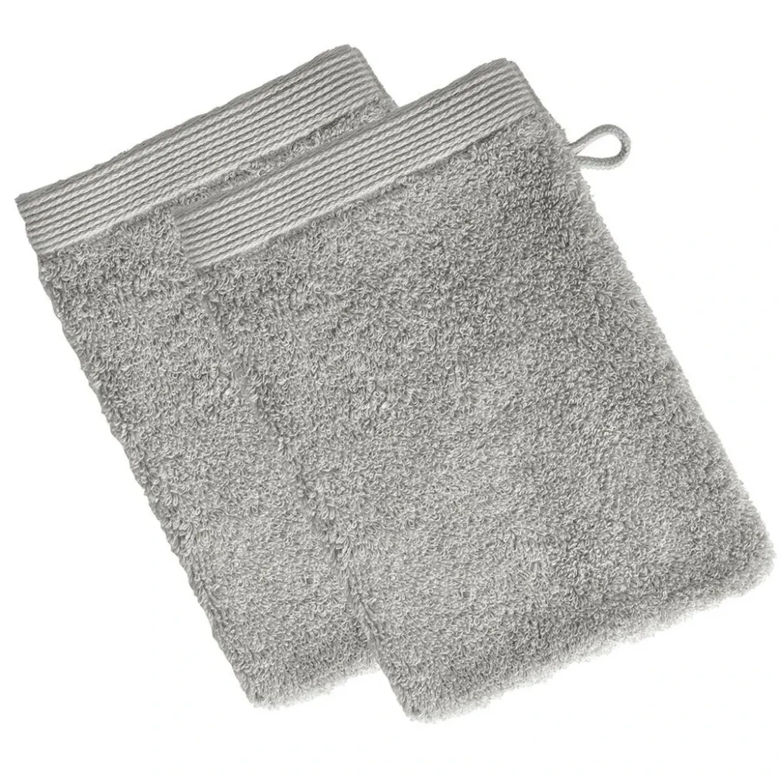 BecquetLot de 2 gants de toilette 550g/m² CAROLINE - gris perle