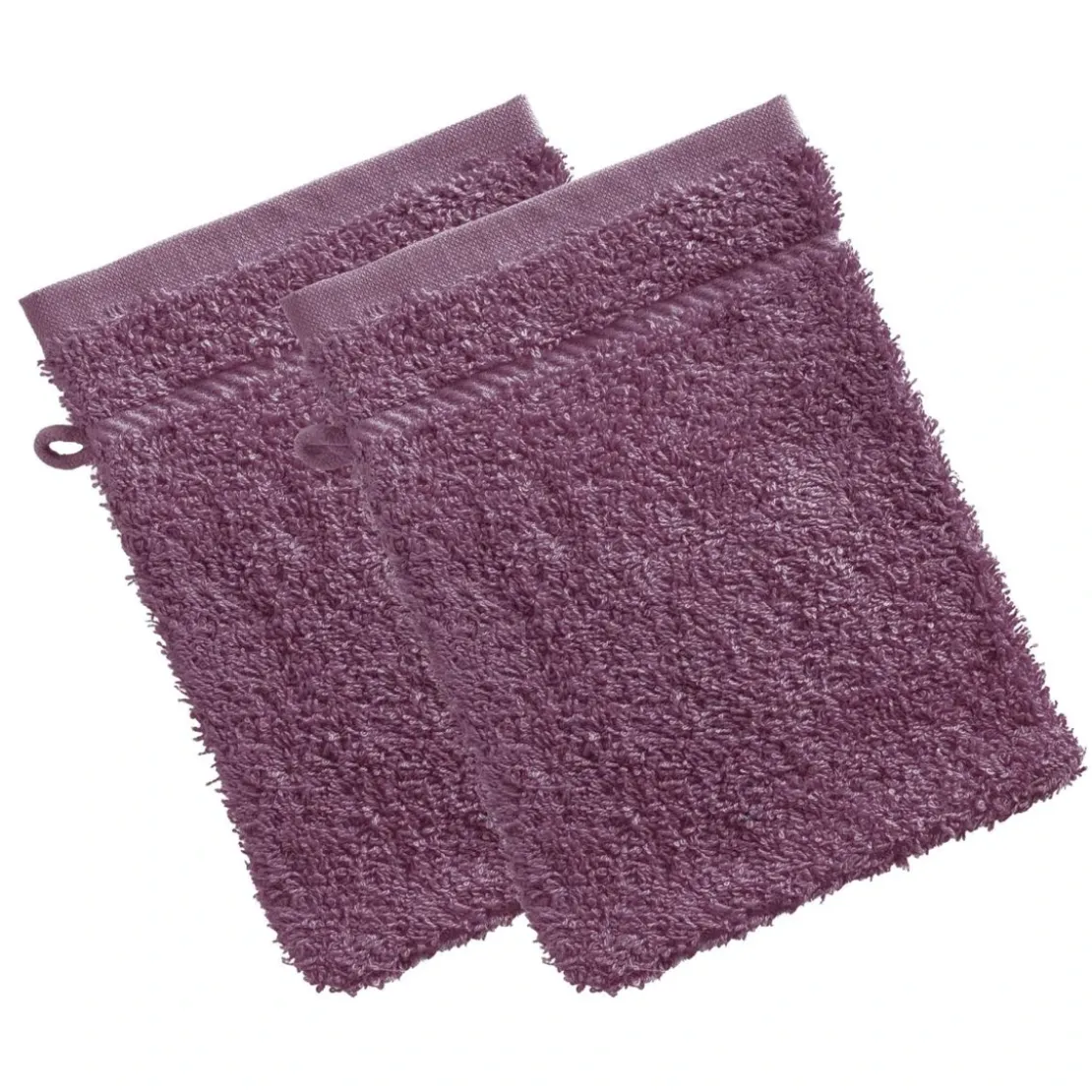 BecquetLot de 2 gants de toilette coton prélavé 420 g/m² CLAIRE - violet prune