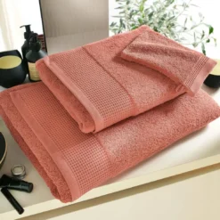 BecquetLot de 2 gants de toilette épais BEESPONGE rose