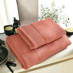 BecquetLot de 2 gants de toilette épais BEESPONGE rose