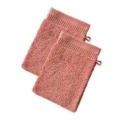 BecquetLot de 2 gants de toilette épais BEESPONGE rose