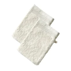 BecquetLot de 2 gants de toilette épais BEESPONGE craie