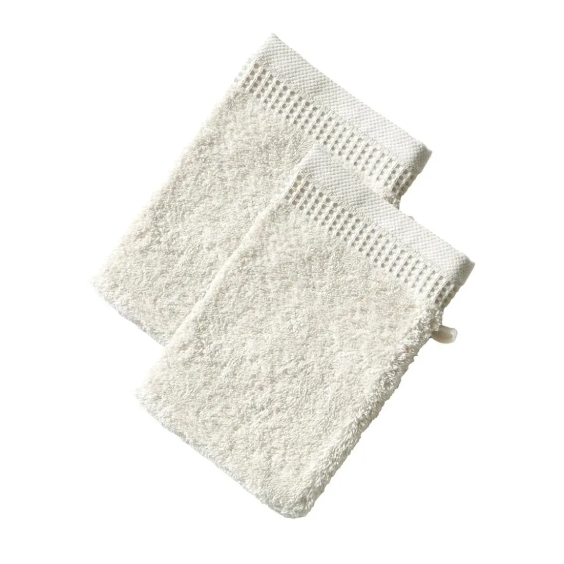 BecquetLot de 2 gants de toilette épais BEESPONGE craie