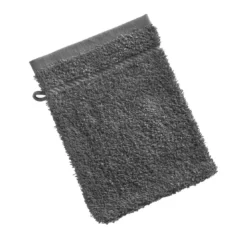 BecquetLot de 2 gants de toilette coton prélavé 420 g/m² CLAIRE - gris foncé