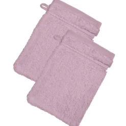 BecquetLot de 2 gants de toilette 600g/m² COTON EGYPTE - violet lilas