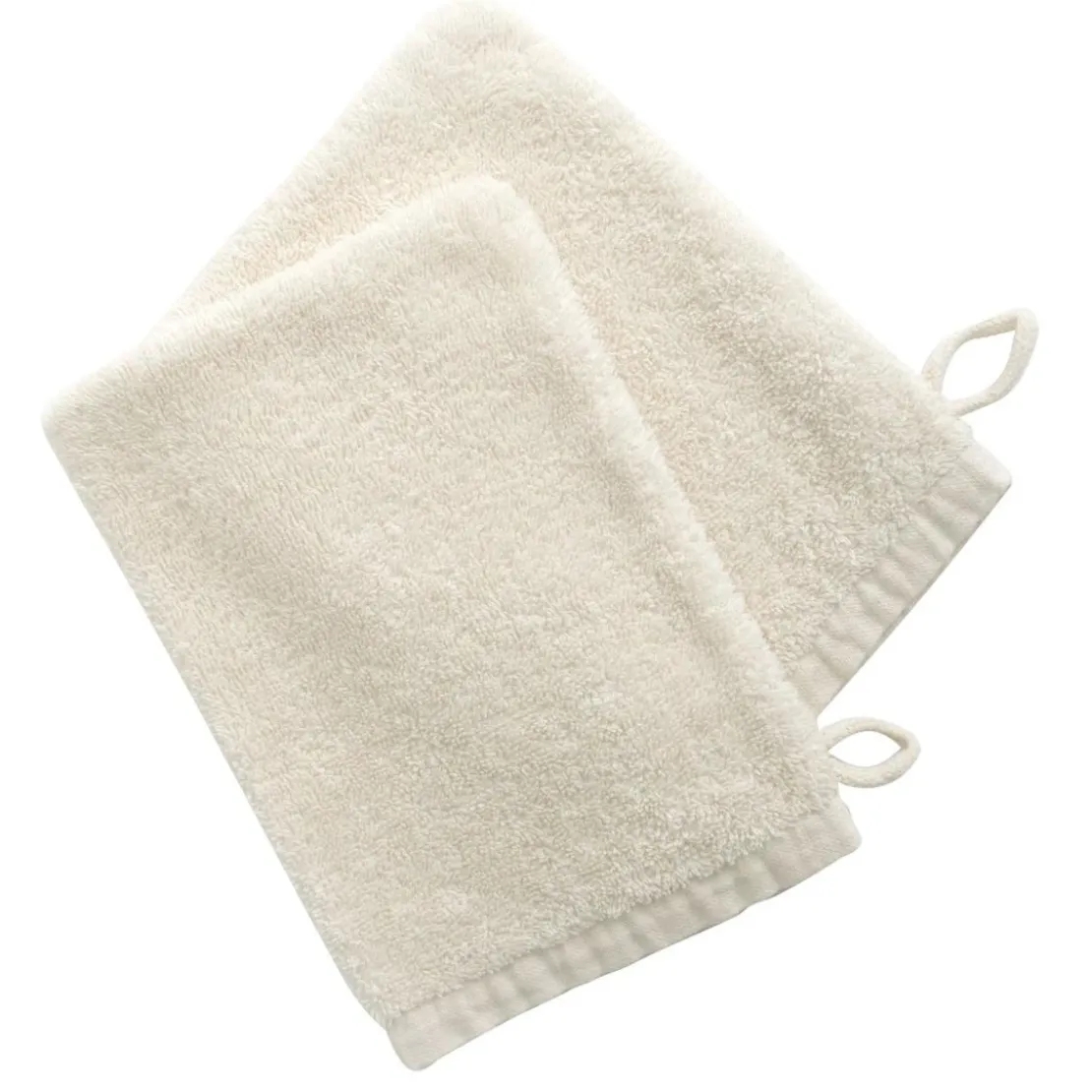 BecquetLot de 2 Gants de toilette en coton VAHINA - blanc écru