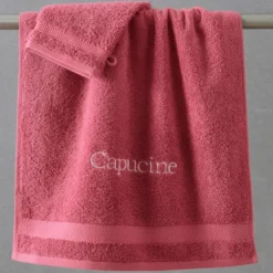 BecquetLot de 2 gants de toilette en coton 500g/m² ATLANTIQUE - rose framboise