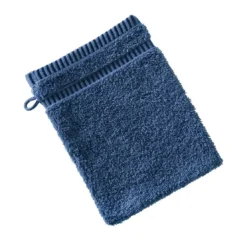 BecquetLot de 2 Gants de toilette en coton Bleu BANDESECHELLE marine