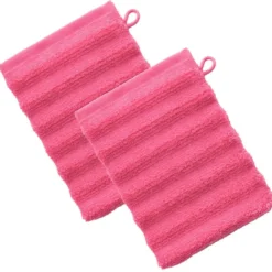 BecquetLot de 2 gants de toilette 500 g/m² DREAM - rose bonbon
