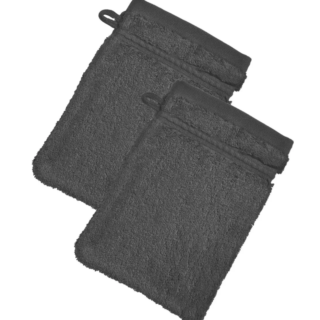 BecquetLot de 2 gants de toilette 600g/m² COTON EGYPTE - gris ardoise
