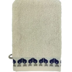 BecquetLot de 2 gants de toilette 15x21 RECIT D'HIVER - blanc ivoire