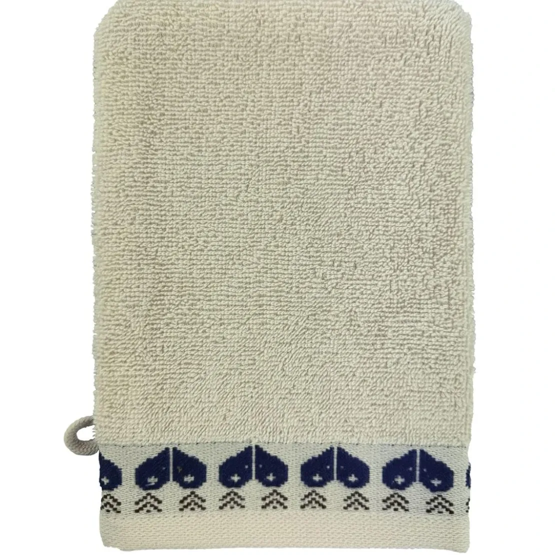 BecquetLot de 2 gants de toilette 15x21 RECIT D'HIVER - blanc ivoire