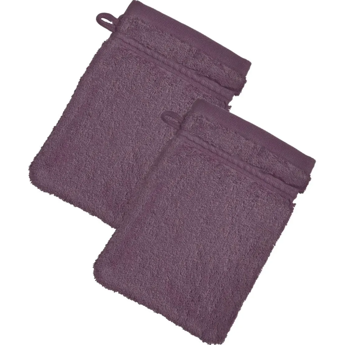 BecquetLot de 2 gants de toilette 600g/m² COTON EGYPTE - violet aubergine
