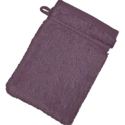 BecquetLot de 2 gants de toilette 600g/m² COTON EGYPTE - violet aubergine