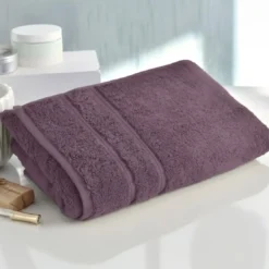 BecquetLot de 2 gants de toilette 600g/m² COTON EGYPTE - violet aubergine