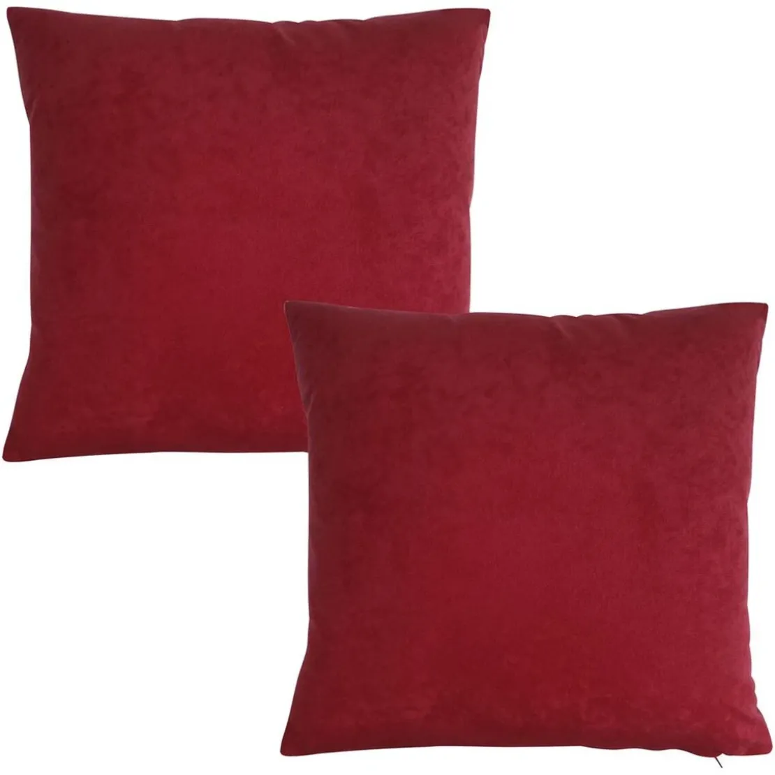 BecquetLot de 2 housses coussin en microfibre rose framboise - ROYALE