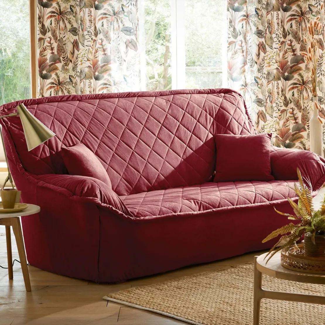 BecquetLot de 2 housses coussin en microfibre rose framboise - ROYALE