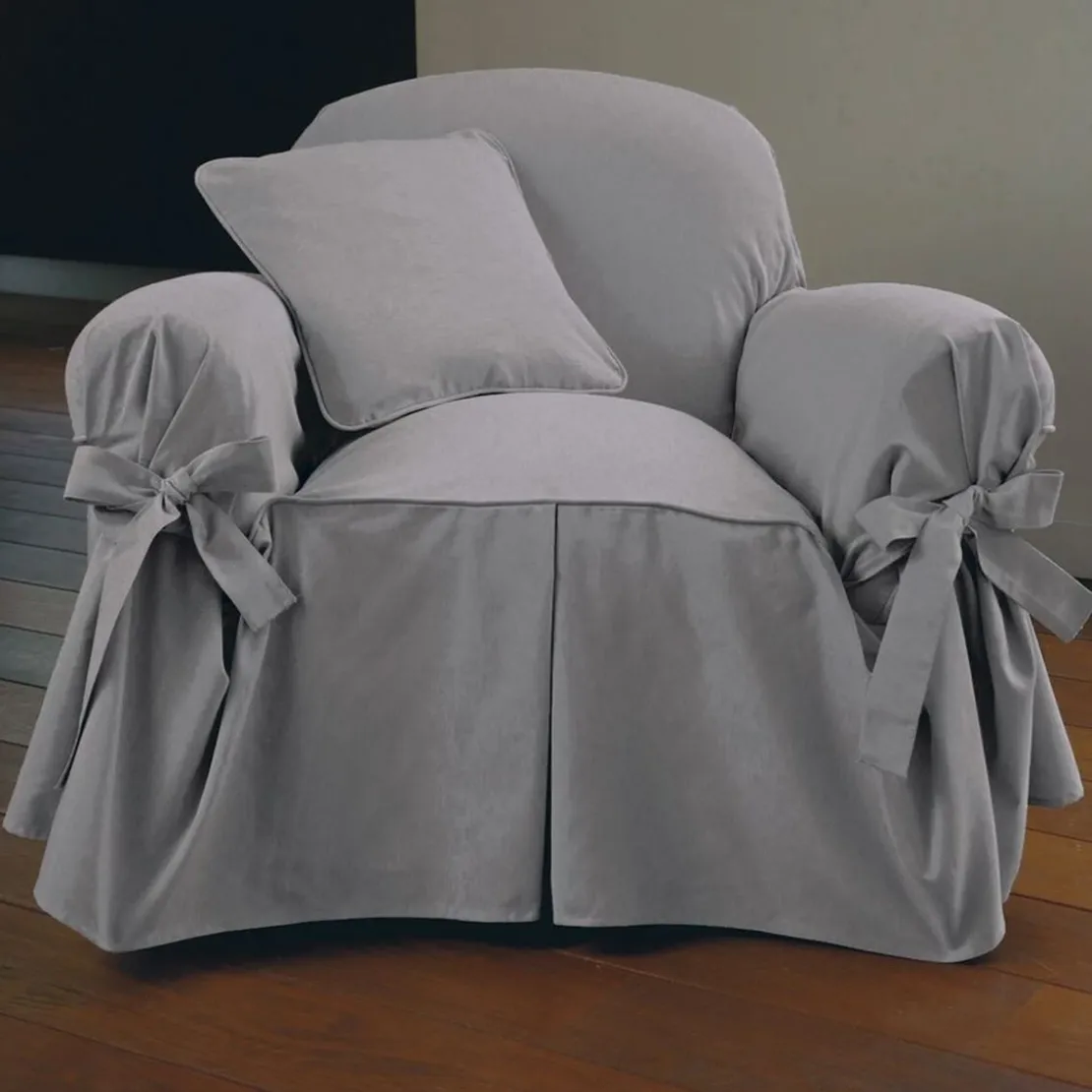 BecquetLot de 2 housses coussin en coton gris - ABERDEEN