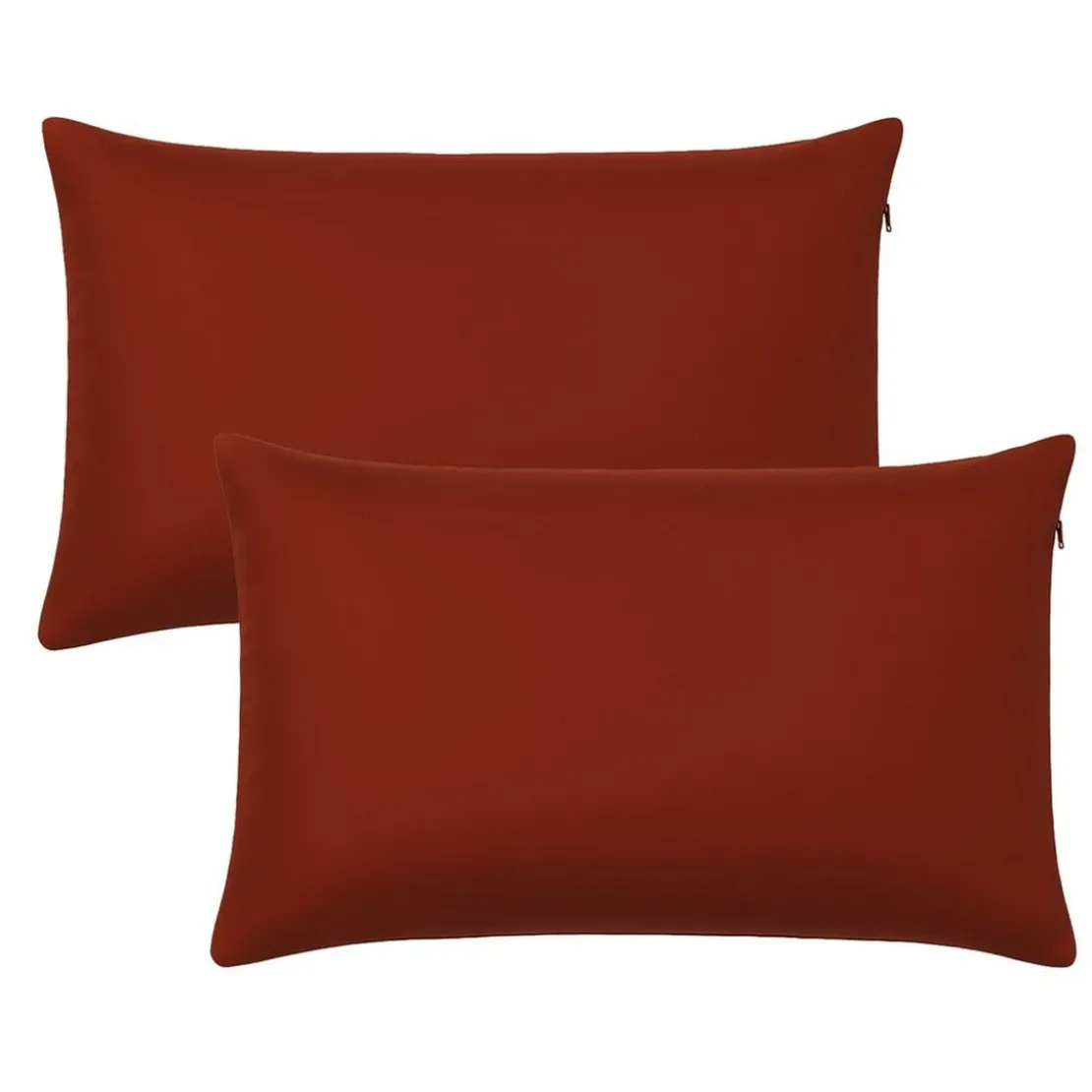 BecquetLot de 2 housses coussin accoudoir doudoune - Rouge Brique