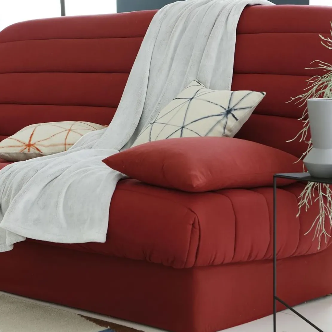 BecquetLot de 2 housses coussin accoudoir doudoune - Rouge Brique