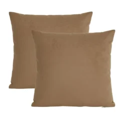 BecquetLot de 2 housses coussin en microfibre marron noisette - ROYALE
