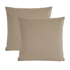 BecquetLot de 2 housses coussin en microfibre beige - ROYALE