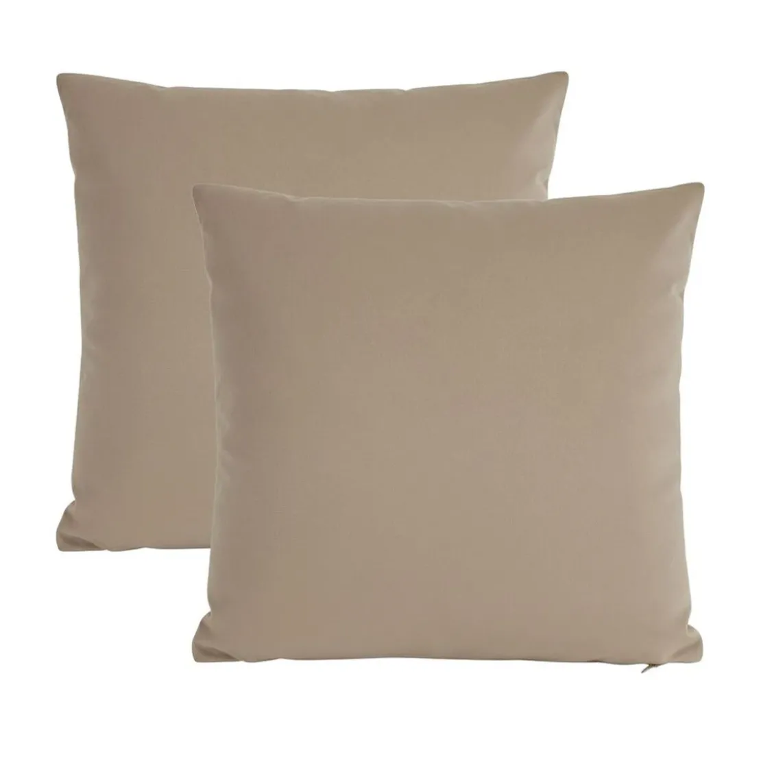 BecquetLot de 2 housses coussin en microfibre beige - ROYALE