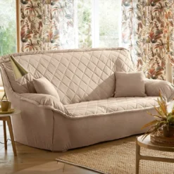BecquetLot de 2 housses coussin en microfibre beige - ROYALE