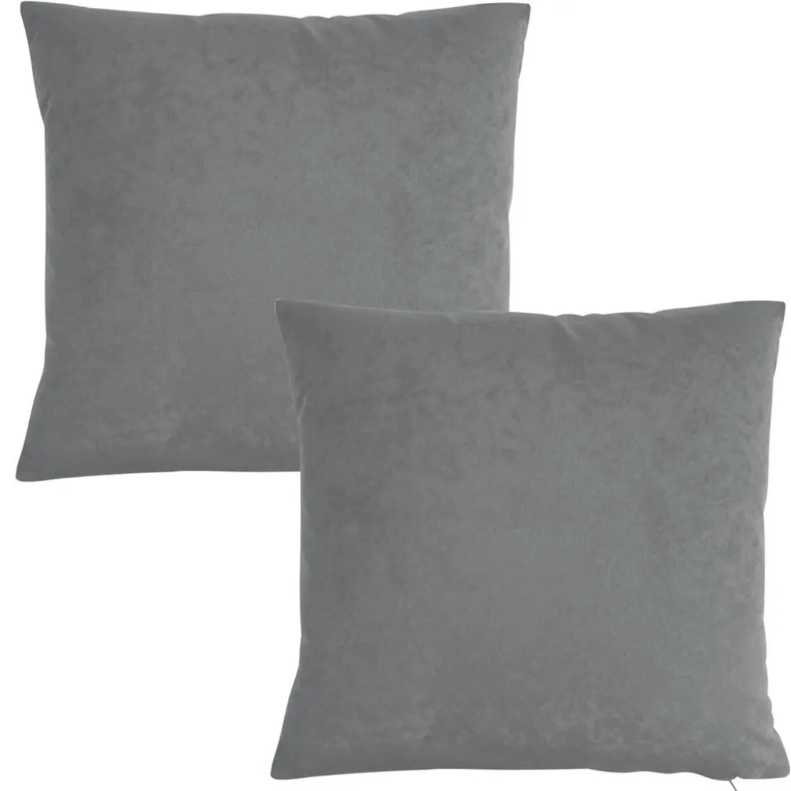 BecquetLot de 2 housses coussin en microfibre gris - ROYALE