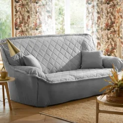BecquetLot de 2 housses coussin en microfibre gris - ROYALE