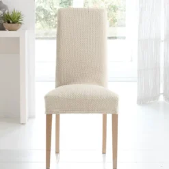 BecquetLot de 2 housses de chaise bi-extensibles CORA BI - Blanc écru