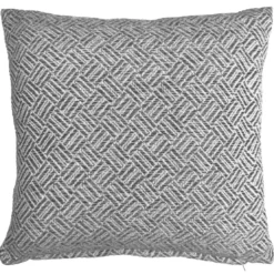 BecquetLot de 2 housses de coussin en coton gris tissé jacquard - ERIS
