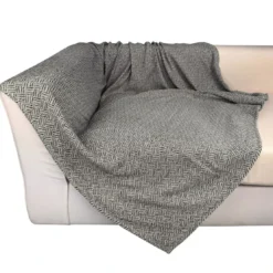 BecquetLot de 2 housses de coussin en coton gris tissé jacquard - ERIS