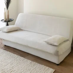 BecquetLot de 2 housses de coussin en polyester effet velours beige grège - GALENA CLIC