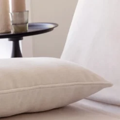 BecquetLot de 2 housses de coussin en polyester effet velours beige grège - GALENA CLIC