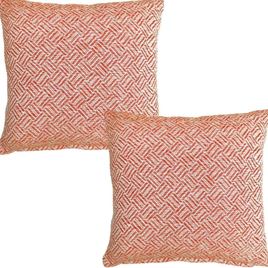 BecquetLot de 2 housses de coussin en coton rouge tomette tissé jacquard - ERIS