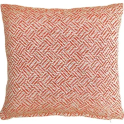 BecquetLot de 2 housses de coussin en coton rouge tomette tissé jacquard - ERIS