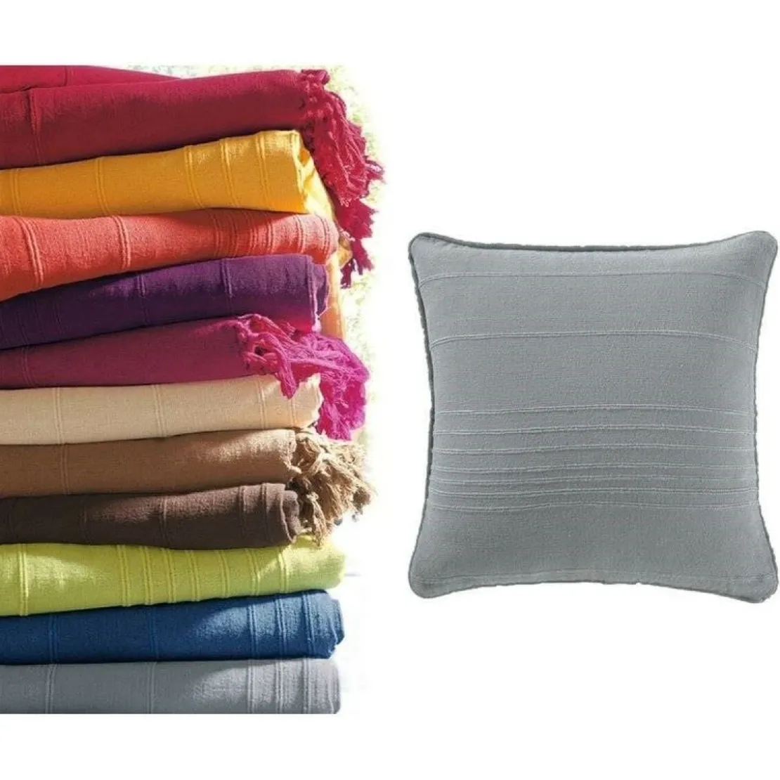 BecquetLot de 2 housses de coussin en coton gris - ORION