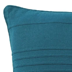 BecquetLot de 2 housses de coussin ou d'oreiller en coton bleu canard - ORION