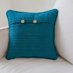BecquetLot de 2 housses de coussin ou d'oreiller en coton bleu canard - ORION