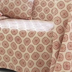 BecquetLot de 2 Housses de Coussin imprimées coton tissu jacquard JC.EMPREINTE Rose poudré
